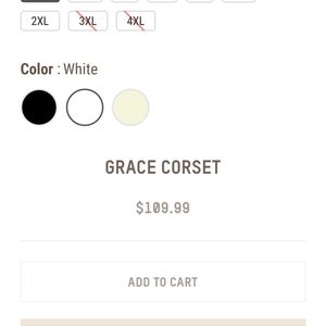 2x grace corset white